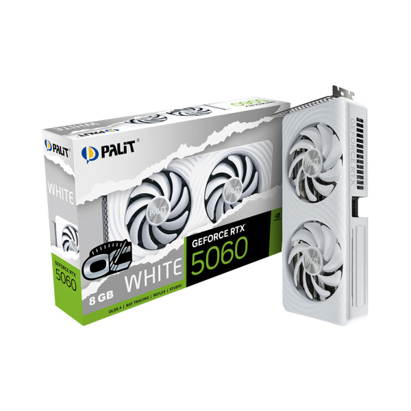 Купить не дорого Видеокарта PALIT RTX5060 WHITE OC 8GB (NE75060U19P1-GB2063M) в интернет магазине Stels.kz Видеокарта PALIT RTX5060 WHITE OC 8GB (NE75060U19P1-GB2063M) в интернет магазине Stels.kz