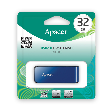 USB-накопитель Apacer AH334 32GB Синий в интернет магазине Stels.kz