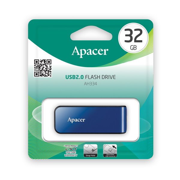 USB-накопитель Apacer AH334 32GB Синий в интернет магазине Stels.kz