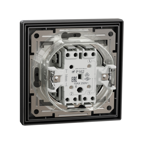 Переключатель одноклавишный SE EPH0400471 Asfora 10AX IP44 в сборе антрацит в интернет магазине Stels.kz