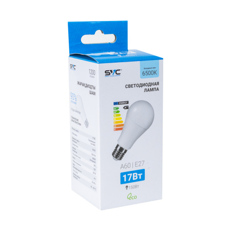 Лампа светодиодная SVC LED A60-17W-E27-6500K Холодный в интернет магазине Stels.kz