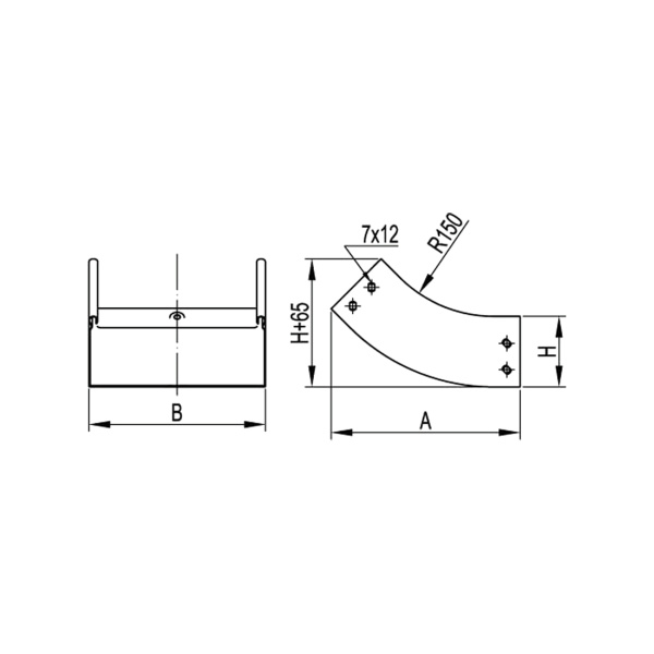 Угол CS 45 вертикальный внутренний 45° DKC 300x100 в комплекте в интернет магазине Stels.kz