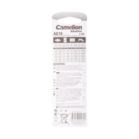 Батарейка CAMELION Alkaline AG10-BP10(0%Hg) 10 шт. в блистере в интернет магазине Stels.kz