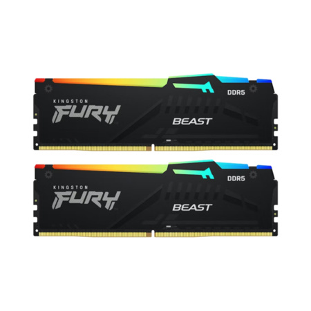 Комплект модулей памяти Kingston FURY Beast KF560C36BWEAK2-64 DDR5 64GB (Kit 2x32GB) 6000MHz в интернет магазине Stels.kz