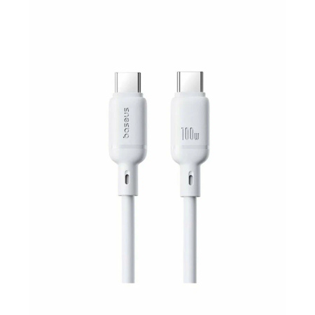 Интерфейсный кабель Baseus Silky Type-C to Type-C 100W 2m White (P10377704213-01) в интернет магазине Stels.kz