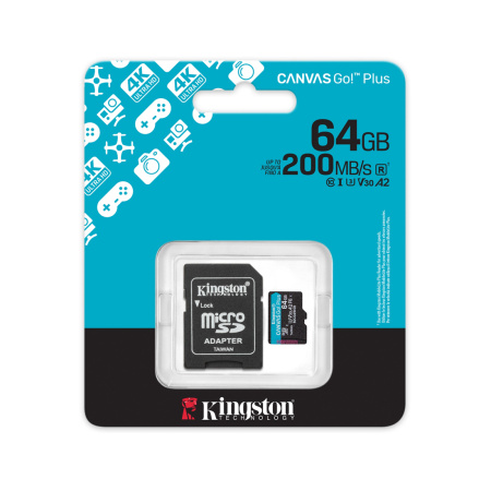 Карта памяти Kingston SDCG4/64GB Canvas Go Plus A2 U3 V30 64GB в интернет магазине Stels.kz