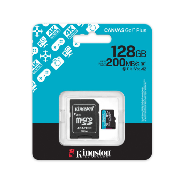 Карта памяти Kingston SDCG4/128GB Canvas Go Plus A2 U3 V30 128GB в интернет магазине Stels.kz