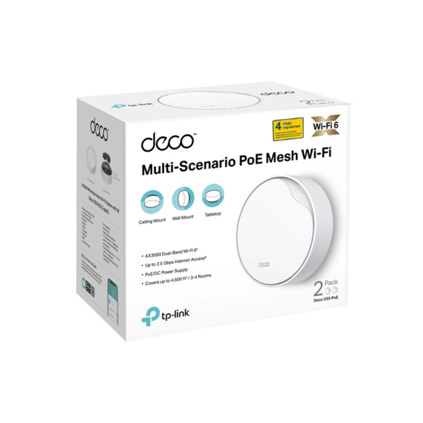 Купить не дорого Беспроводная MESH-система Wi-Fi TP-Link Deco X50-PoE(2-pack) в интернет магазине Stels.kz Беспроводная MESH-система Wi-Fi TP-Link Deco X50-PoE(2-pack) в интернет магазине Stels.kz