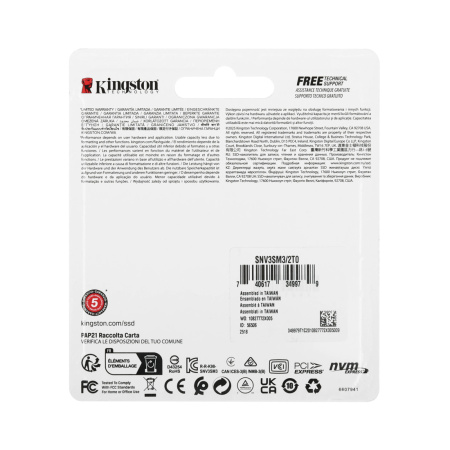 Твердотельный накопитель SSD Kingston SNV3SM3/2T0 2TB Mini M.2 2230 PCIe Gen4 x4 в интернет магазине Stels.kz