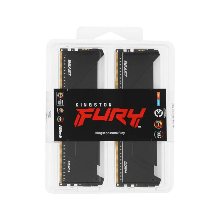 Комплект модулей памяти Kingston FURY Beast RGB KF436C17BB2AK2/16 DDR4 16GB (Kit 2x8GB) в интернет магазине Stels.kz