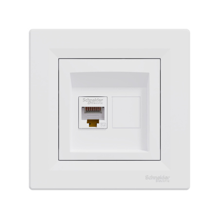Розетка компьютерная SE EPH4300121 Asfora RJ45 кат. 5e в сборе белый в интернет магазине Stels.kz