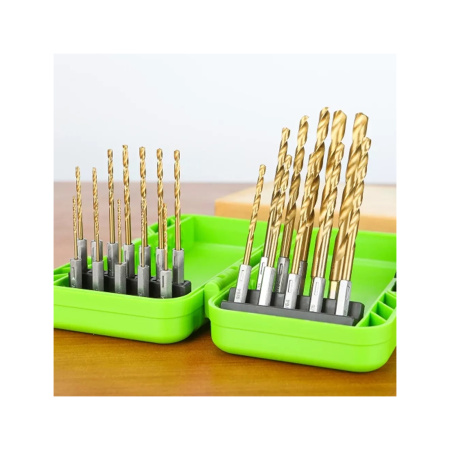 Набор сверл HSS-TiN 1,5-8,0 мм с шестигранным хвостовиком в кейсе Greenworks 22 шт. в интернет магазине Stels.kz