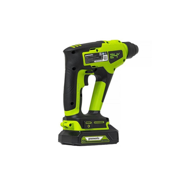 Перфоратор аккумуляторный бесщеточный Greenworks GD24SDS1K2 24V c 1хАКБ 2Ач и ЗУ в сумке в интернет магазине Stels.kz