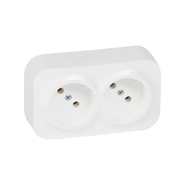 Розетка двойная без зк Legrand Forix 16A 250В IP20 накладная белый Розетка двойная без зк Legrand Forix 16A 250В IP20 накладная белый
