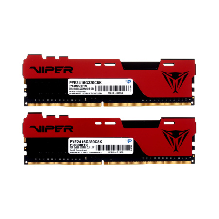 Комплект модулей памяти Patriot VIPER ELITE II PVE2416G320C8K DDR4 16GB (Kit 2x8GB) 3200MHz в интернет магазине Stels.kz