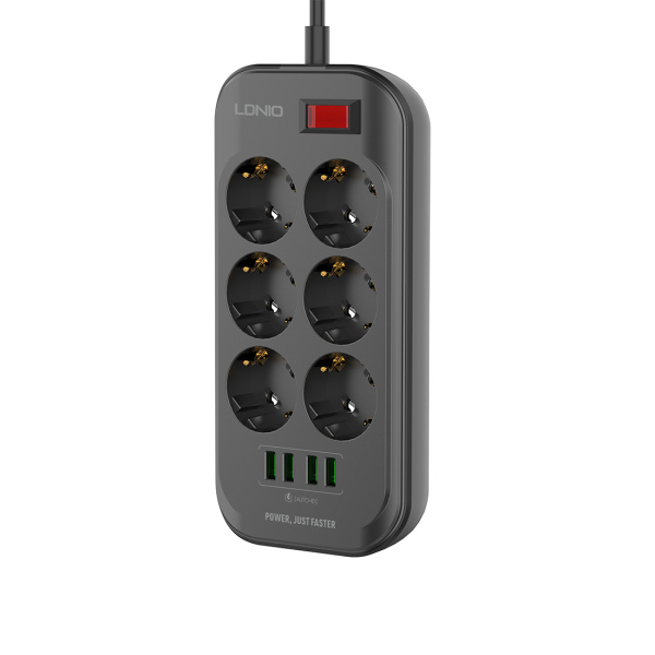 Купить не дорого Сетевой фильтр LDNIO Defender SE6403 6 розеток 4*USB 5V/3.4A Провод 2м в интернет магазине Stels.kz Сетевой фильтр LDNIO Defender SE6403 6 розеток 4*USB 5V/3.4A Провод 2м в интернет магазине Stels.kz