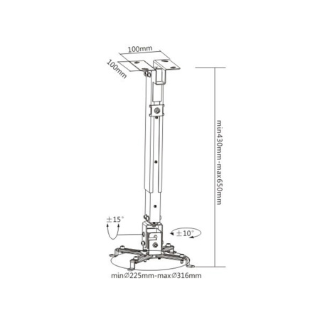 Кронштейн потолочный Brateck PRB-2 Белый в интернет магазине Stels.kz