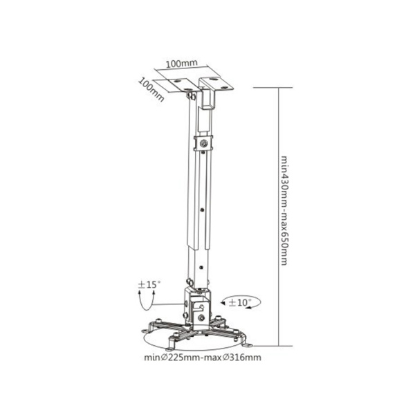 Кронштейн потолочный Brateck PRB-2 Белый в интернет магазине Stels.kz