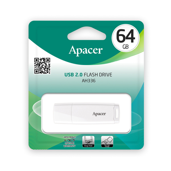 USB-накопитель Apacer AH336 64GB Белый в интернет магазине Stels.kz