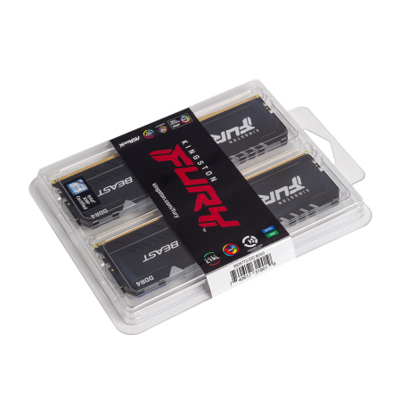 Комплект модулей памяти Kingston FURY Beast RGB KF432C16BBAK2/16 DDR4 16GB (Kit 2x8GB) 3200MHz в интернет магазине Stels.kz