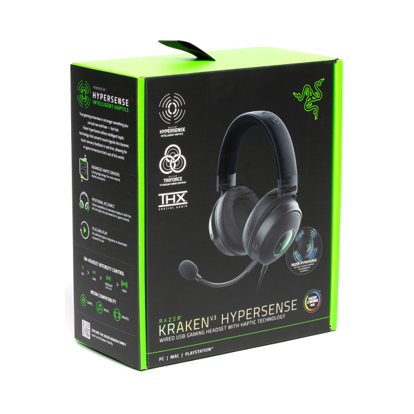 Купить не дорого Гарнитура Razer Kraken V3 HyperSense в интернет магазине Stels.kz Гарнитура Razer Kraken V3 HyperSense в интернет магазине Stels.kz