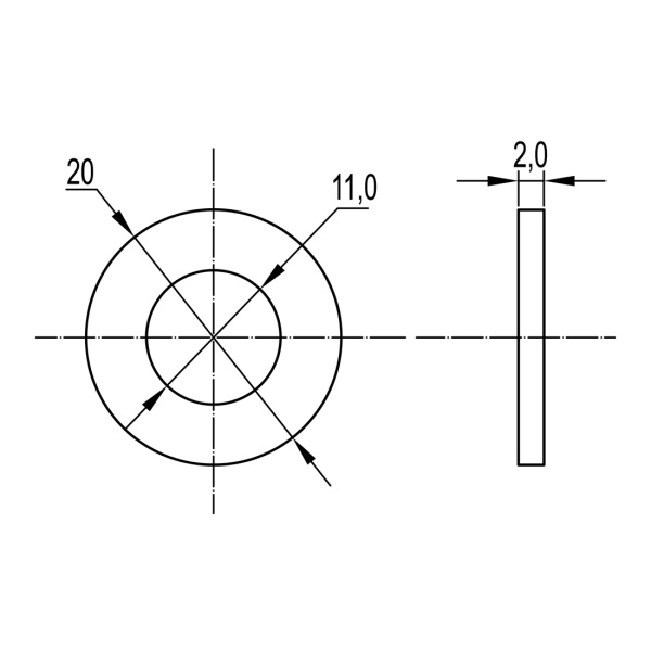 Шайба с узкими полями М10 DKC CM241000 в интернет магазине Stels.kz