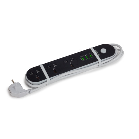 Сетевой фильтр LDNIO Universal SC3301 3 розетки 3*USB 5V/3.4A Портов 1,6м в интернет магазине Stels.kz