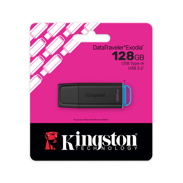 USB-накопитель Kingston DTXG2/128GB 128GB Чёрный/Голубой в интернет магазине Stels.kz