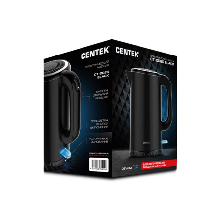 Чайник электрический Centek CT-0020 Черный в интернет магазине Stels.kz