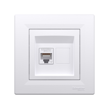 Розетка компьютерная SE EPH4700121 Asfora RJ45 кат. 6 в сборе белый в интернет магазине Stels.kz