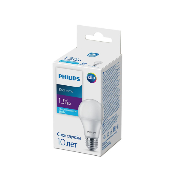 Лампа Philips Ecohome LED Bulb 13W 1250lm E27 865 RCA в интернет магазине Stels.kz