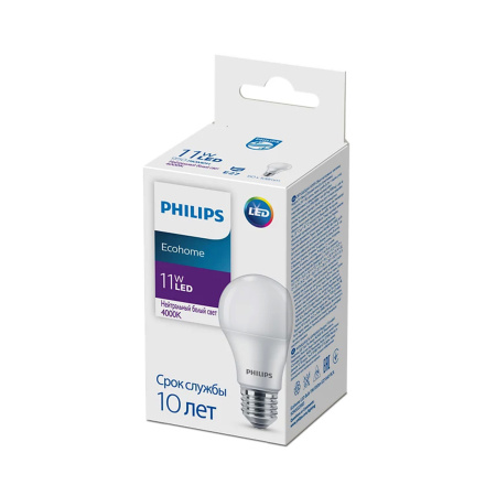 Лампа Philips Ecohome LED Bulb 11W 950lm E27 840 RCA в интернет магазине Stels.kz