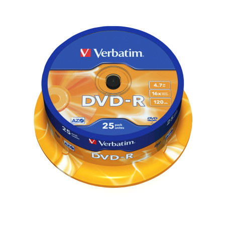 Диск DVD-R Verbatim (43522) 4.7GB 25штук Незаписанный в интернет магазине Stels.kz