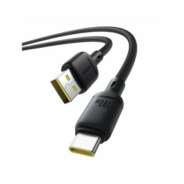 Интерфейсный кабель Baseus Silky USB to Type-C 100W 2m Black (P10377703113-01) в интернет магазине Stels.kz