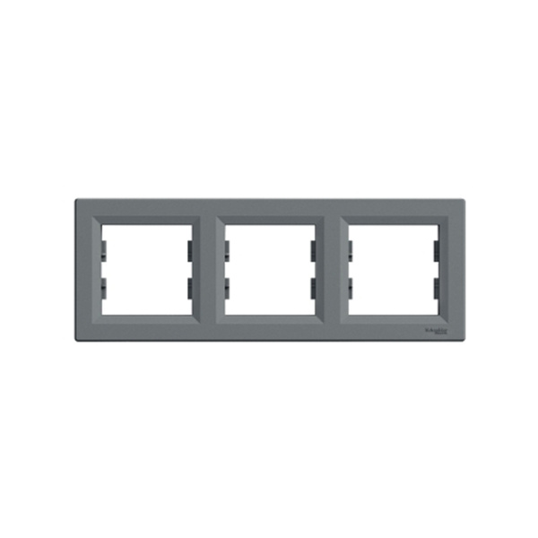 Рамка горизонтальная SE EPH5800362 Asfora 3 постовая сталь