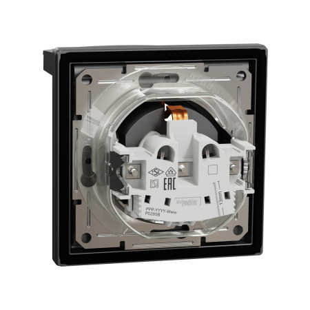 Розетка с заземлением SE EPH3100371 Asfora IP44 в сборе антрацит в интернет магазине Stels.kz