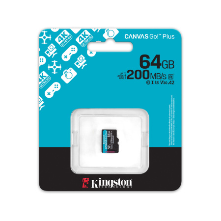 Карта памяти Kingston SDCG4/64GBSP Canvas Go Plus A2 U3 V30 64GB в интернет магазине Stels.kz