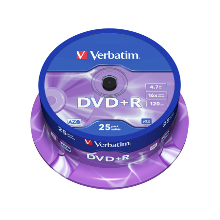 Диск DVD+R Verbatim (43500) 4.7GB 25штук Незаписанный в интернет магазине Stels.kz