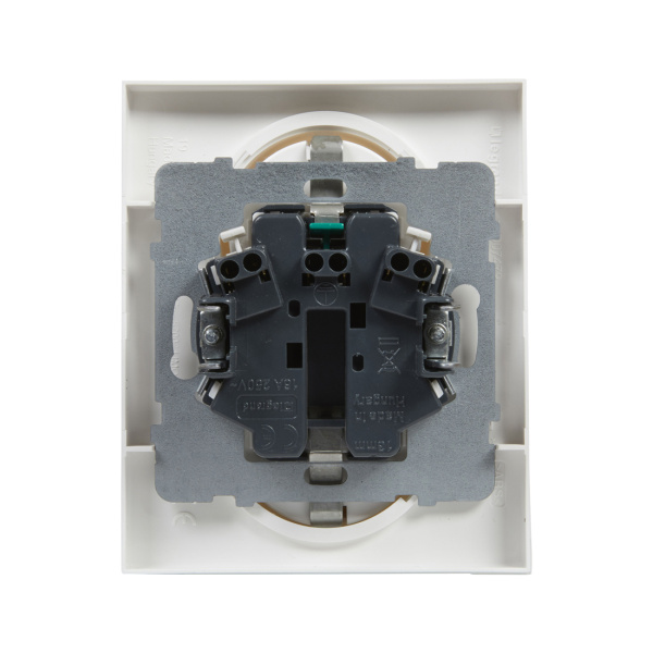 Розетка двойная 2х2К+З Suno 16А 250В с з/ш безвинт.зажим Белый в интернет магазине Stels.kz