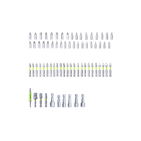 Набор бит торцевых головок и адаптеров в кейсе Greenworks 70 шт в интернет магазине Stels.kz