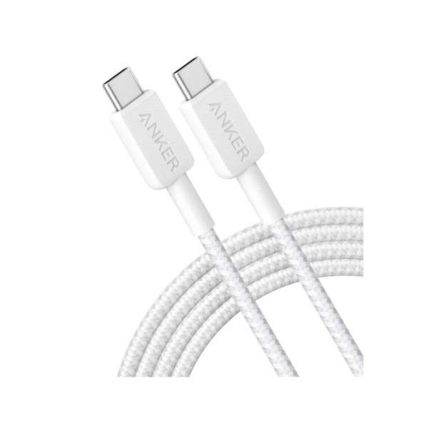 Интерфейсный кабель Anker 322 USB-C to USB-C Cable 1М (A81F5G21) Белый