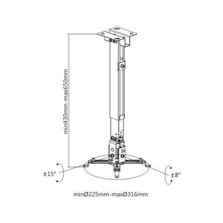 Кронштейн потолочный Brateck PRB-2G в интернет магазине Stels.kz