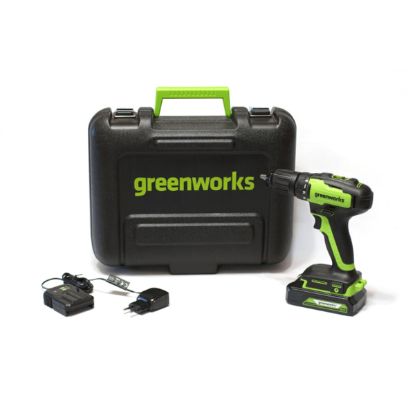 Купить не дорого Дрель-шуруповерт аккумуляторная Greenworks 3704007UA, 24V, c 1хАКБ 2 Ач и ЗУ в кейсе в интернет магазине Stels.kz Дрель-шуруповерт аккумуляторная Greenworks 3704007UA, 24V, c 1хАКБ 2 Ач и ЗУ в кейсе в интернет магазине Stels.kz
