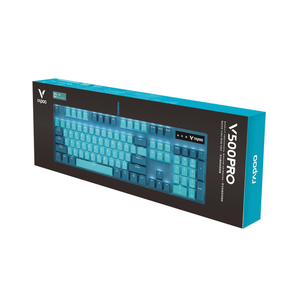 Купить не дорого Клавиатура Rapoo V500PRO Cyan Blue в интернет магазине Stels.kz Клавиатура Rapoo V500PRO Cyan Blue в интернет магазине Stels.kz