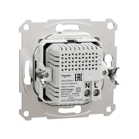 Розетка USB SE EPH2700371 Asfora A+С механизм антрацит в интернет магазине Stels.kz