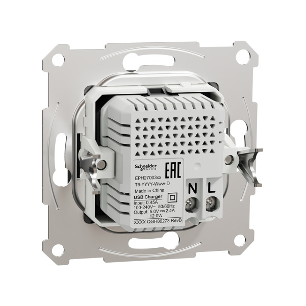 Розетка USB SE EPH2700371 Asfora A+С механизм антрацит в интернет магазине Stels.kz