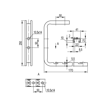 Легкая консоль потолочная DKC FBA3010