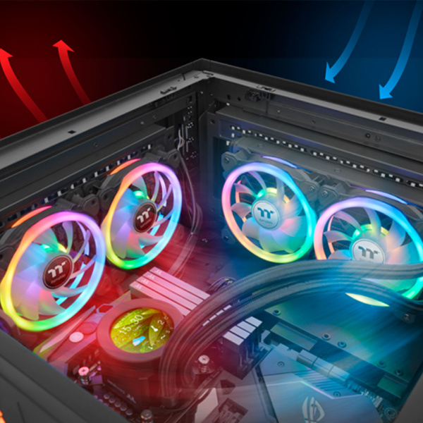 Кулер для компьютерного корпуса Thermaltake SWAFAN 14 RGB Radiator Fan TT Premium Edition (3-Fan Pac в интернет магазине Stels.kz