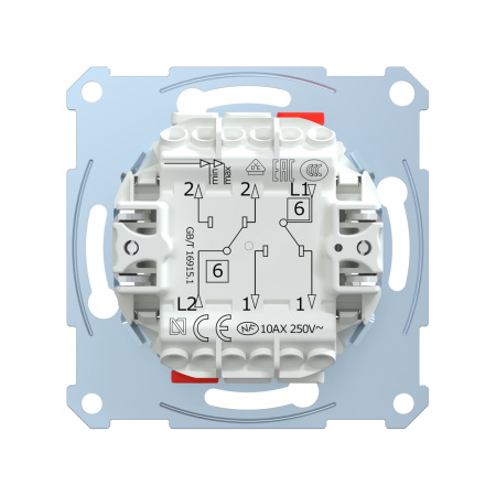 Переключатель мех-м MERTEN MTN3126-0000 D-Life 2 клавишный в интернет магазине Stels.kz