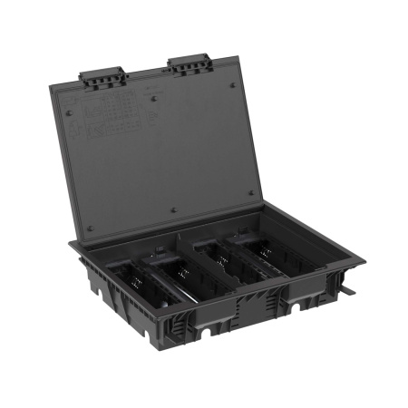 Лючок напольный c изменяемой глубиной DKC 88324 24 модуля Чёрный в интернет магазине Stels.kz